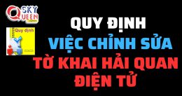 QUY ĐỊNH VỀ VIỆC CHỈNH SỬA TỜ KHAI HẢI QUAN ĐIỆN TỬ